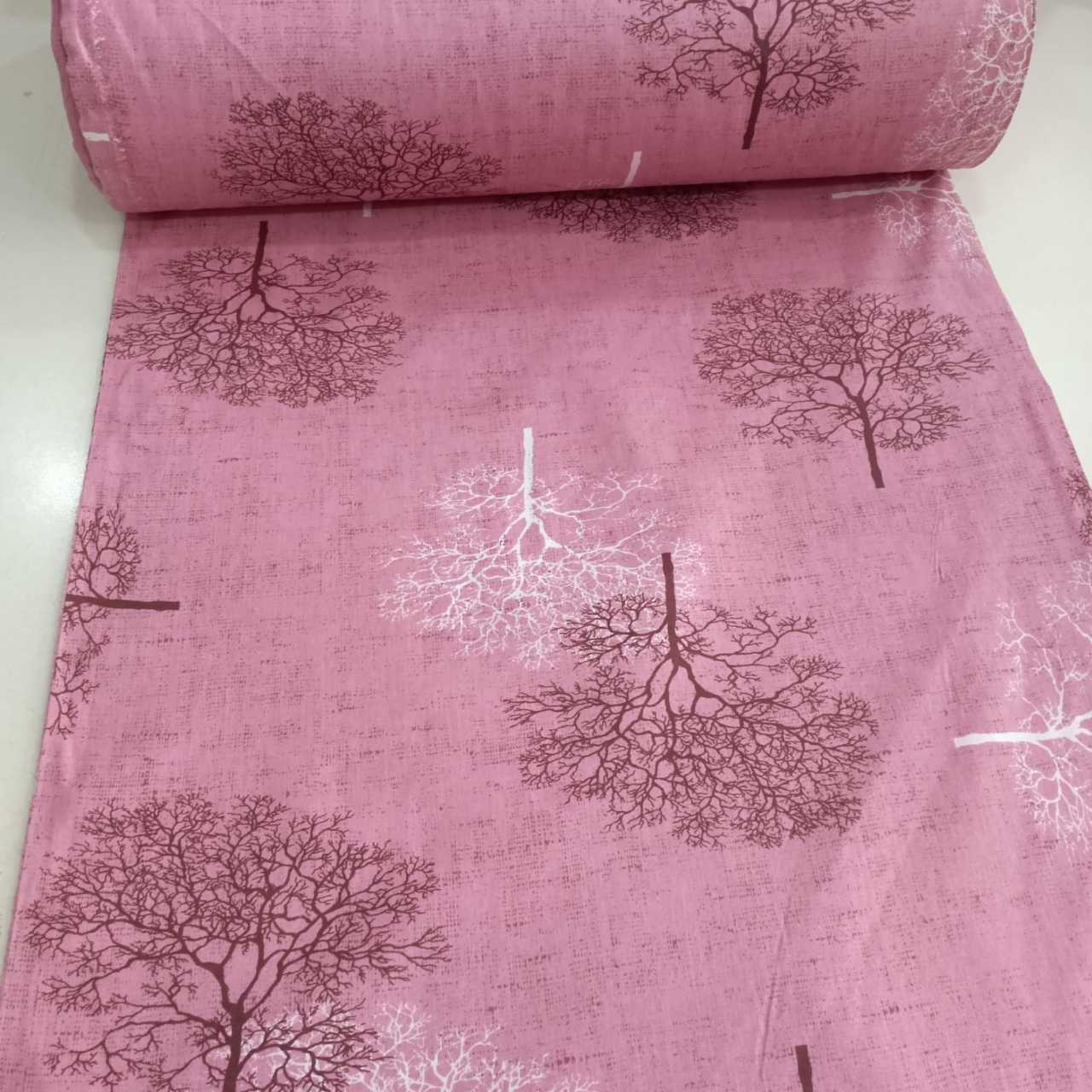 Pembe Ağaçlar Poplin