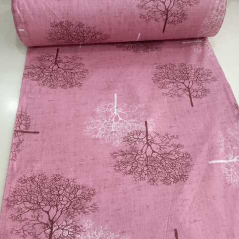 Pembe Ağaçlar Poplin