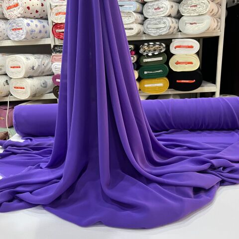 Koyu Lila Şifon Kumaş