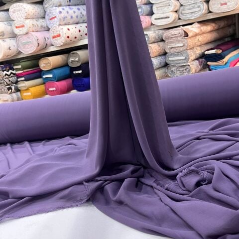 Koyu Menekşe Şifon Kumaş